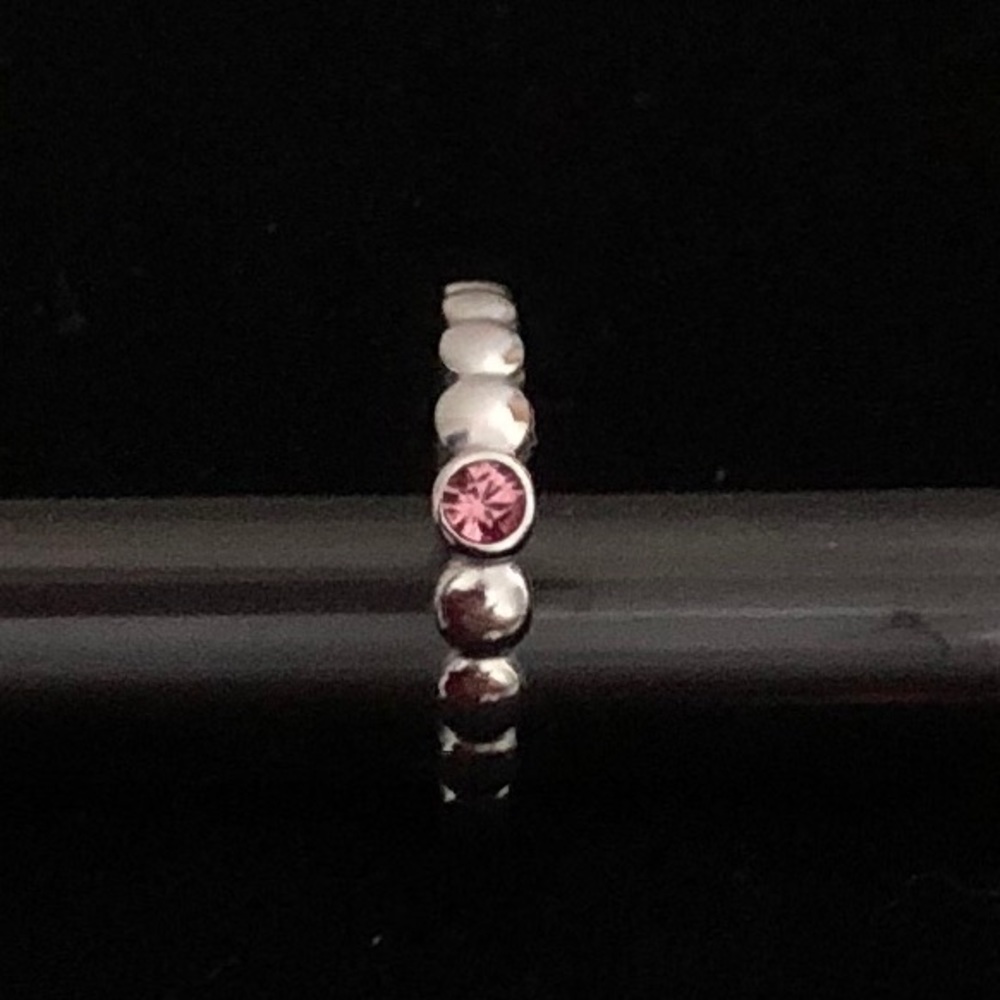 Toe Ring - 925 Sterling Silver & Crystal Bead π - Picture 2 of 5